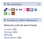 Facebook \'My identities\' screenshot
